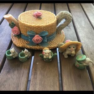 Cat theme Miniature Tea Set